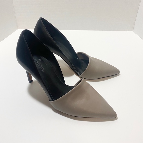 Vince grey and black pointy toe skinny high heel - Picture 3 of 7